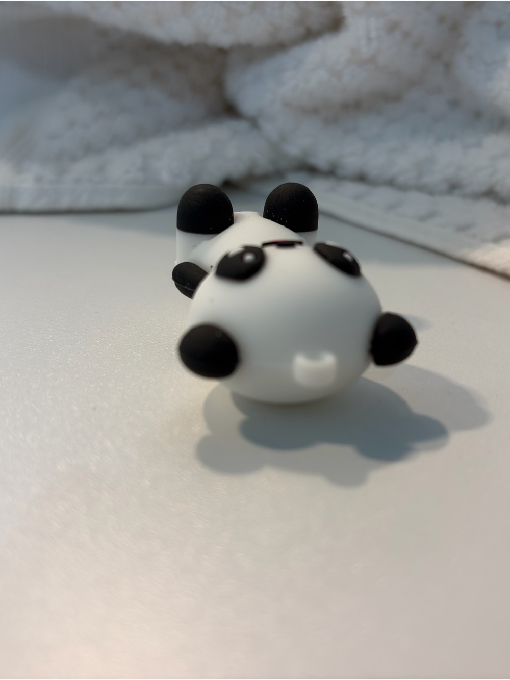 Cute Panda Keychain Charm - Black & White with Pink Cheeks - Picture 5 of 5